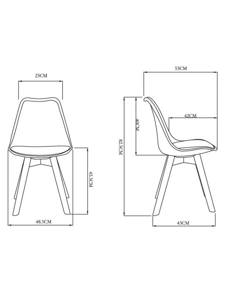 Pack de 4 Sillas de salón Modelo Dana color blanco