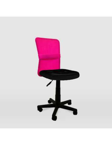 Silla de estudio infantil/juvenil Modelo Alba color negro y rosa 2