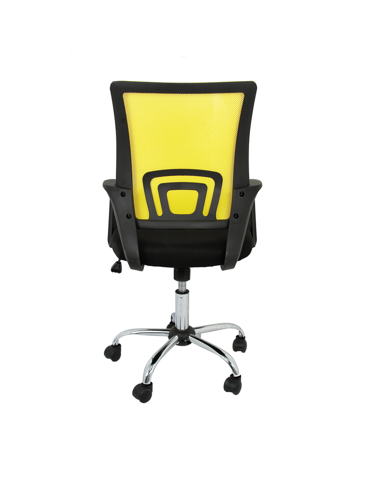 Silla de estudio infantil/juvenil Modelo Martina color negro y amarillo