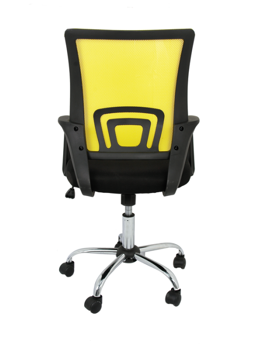 Silla de estudio infantil/juvenil Modelo Martina color negro y amarillo