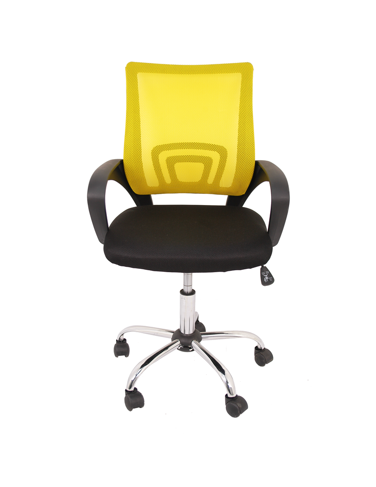Silla de estudio infantil/juvenil Modelo Martina color negro y amarillo
