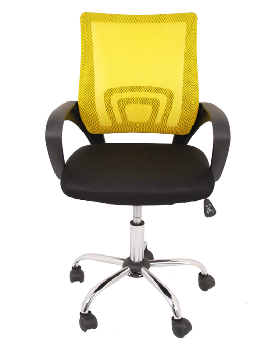 Silla de estudio infantil/juvenil Modelo Martina color negro y amarillo