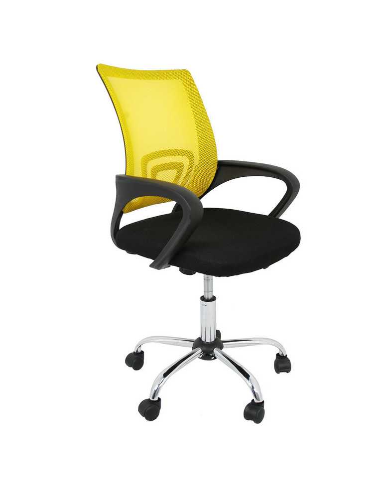 Silla de estudio infantil/juvenil Modelo Martina color negro y amarillo