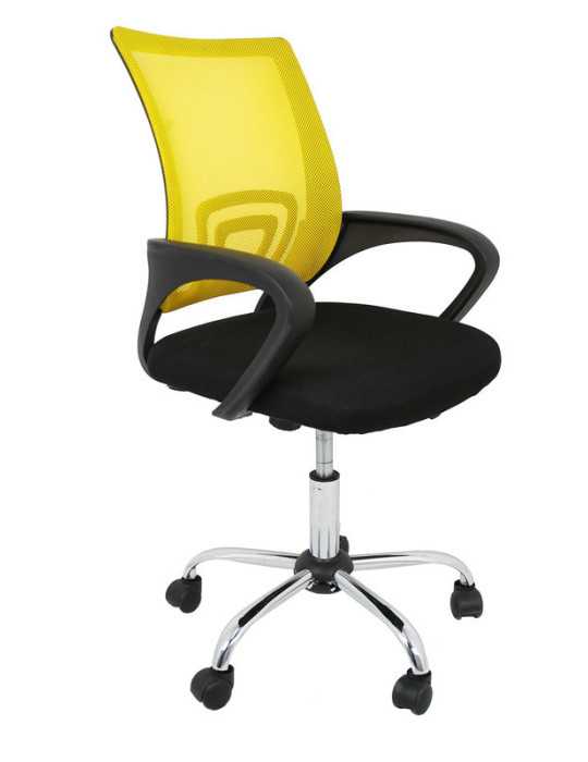 Silla de estudio infantil/juvenil Modelo Martina color negro y amarillo