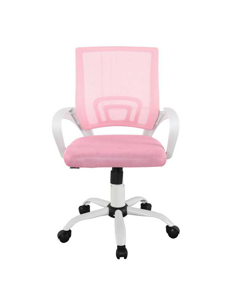 Silla de estudio infantil/juvenil Modelo Martina White color blanco y rosa