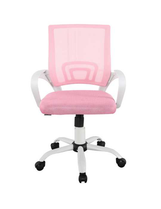 Silla de estudio infantil/juvenil Modelo Martina White color blanco y rosa