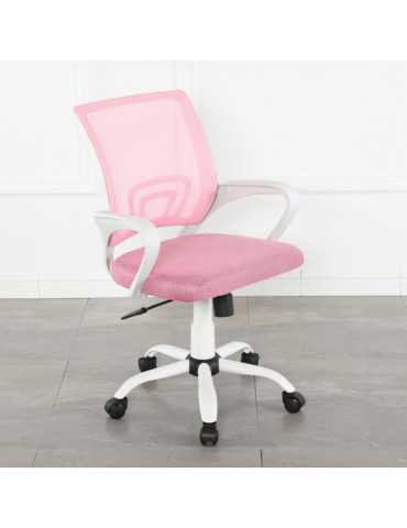 Silla de estudio infantil/juvenil Modelo Martina White color blanco y rosa 2
