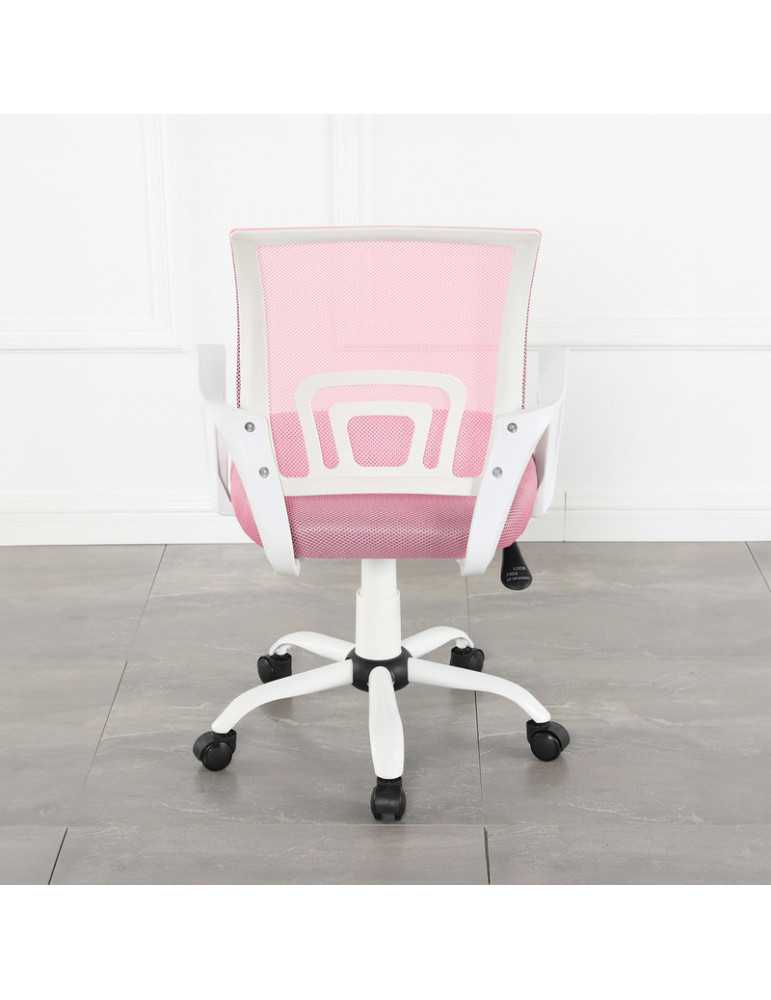 Silla de estudio infantil/juvenil Modelo Martina White color blanco y rosa