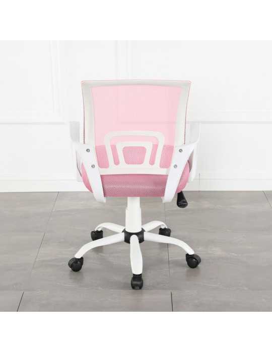 Silla de estudio infantil/juvenil Modelo Martina White color blanco y rosa