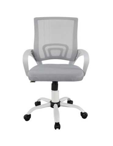 Silla de estudio infantil/juvenil Modelo Martina White color blanco y gris