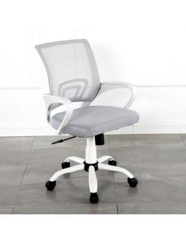Silla de estudio infantil/juvenil Modelo Martina White color blanco y gris 2