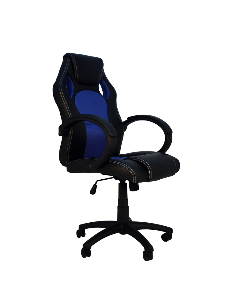 Silla de estudio Gaming Modelo Olimpia color negro y azul