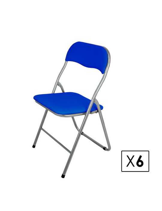 Pack de 6 sillas plegables Modelo Sevilla color azul