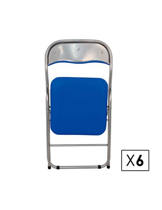 Pack de 6 sillas plegables Modelo Sevilla color azul