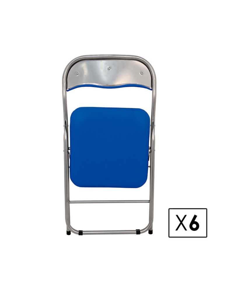 Pack de 6 sillas plegables Modelo Sevilla color azul