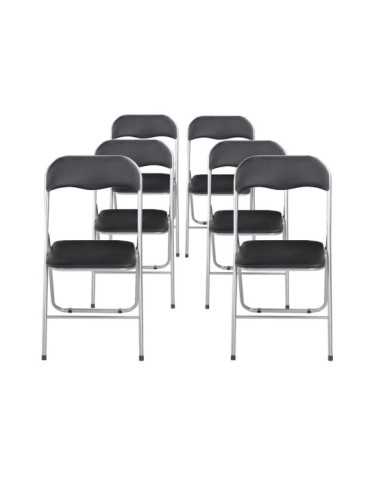Pack de 6 sillas plegables Modelo Sevilla color negro
