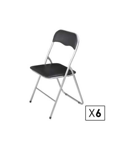 Pack de 6 sillas plegables Modelo Sevilla color negro 2