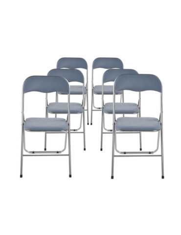 Pack de 6 sillas plegables Modelo Sevilla color gris