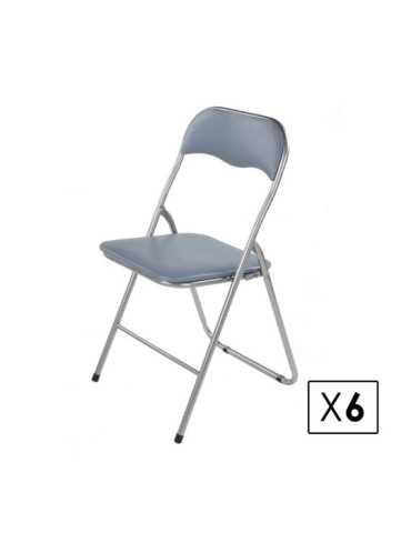Pack de 6 sillas plegables Modelo Sevilla color gris 2