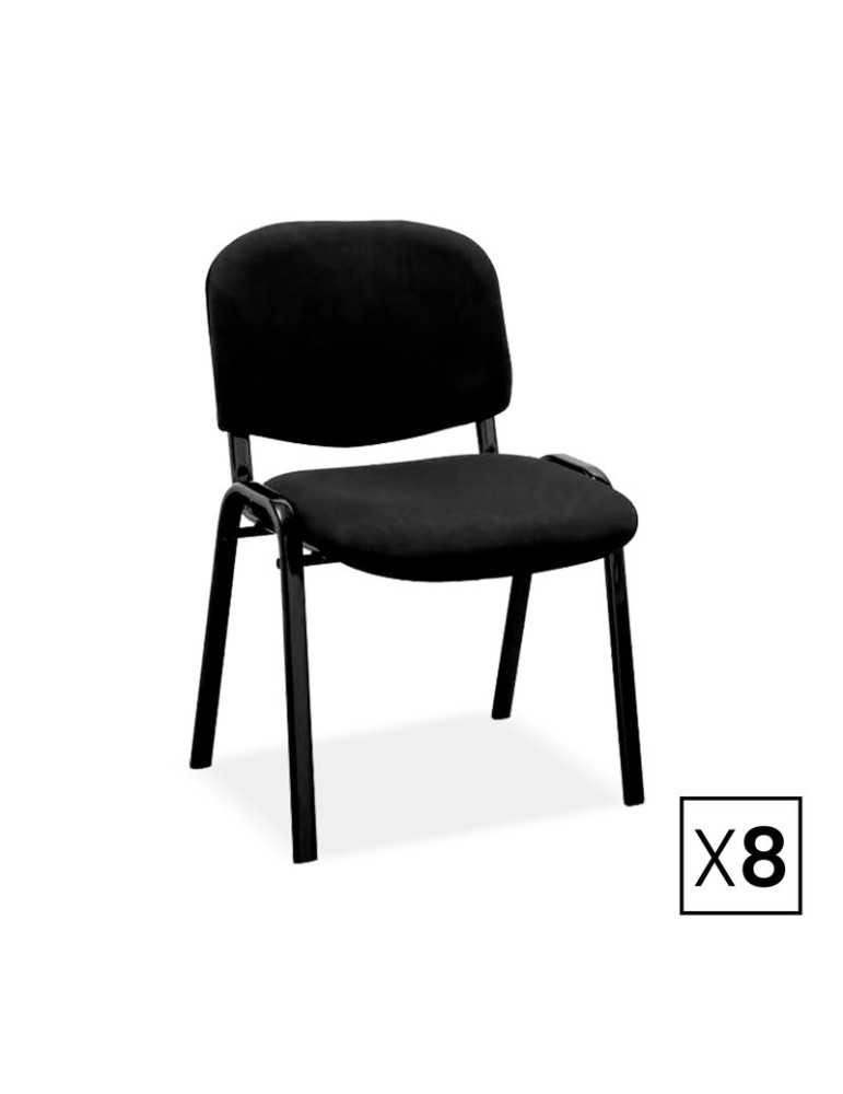 Pack de 8 sillas confidente Modelo Basic color negro