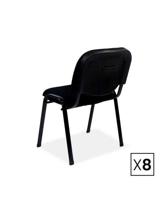 Pack de 8 sillas confidente Modelo Basic color negro