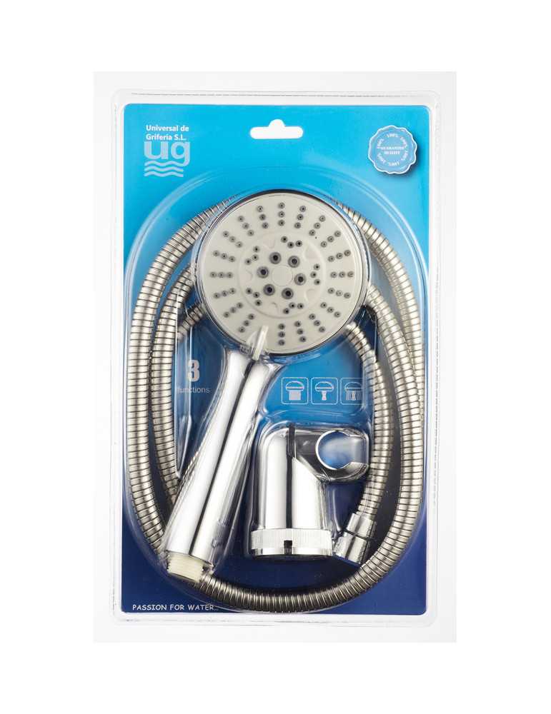 Conjunto de ducha modelo Luna presentado en bolsa con pestaña (RY-H213+RY-S001+RY-P012)