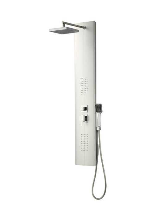 Columna de Hidromasaje fabricada en PVC acabado color plata modelo Granada