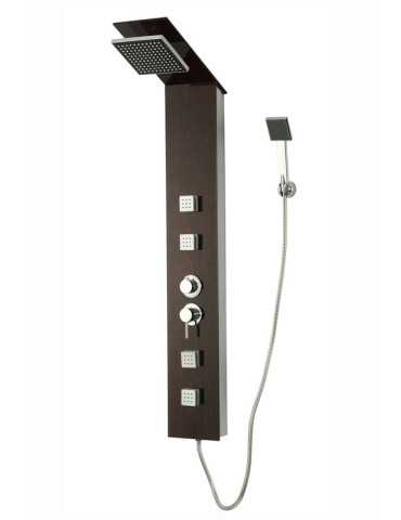 Columna de Hidromasaje fabricada en cristal acabado efecto madera modelo Jaén