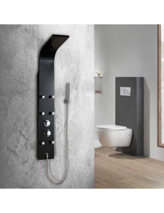 Columna de Hidromasaje fabricada en Aluminio acabado color negro modelo A-92