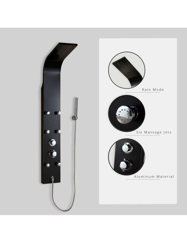 Columna de Hidromasaje fabricada en Aluminio acabado color negro modelo A-92