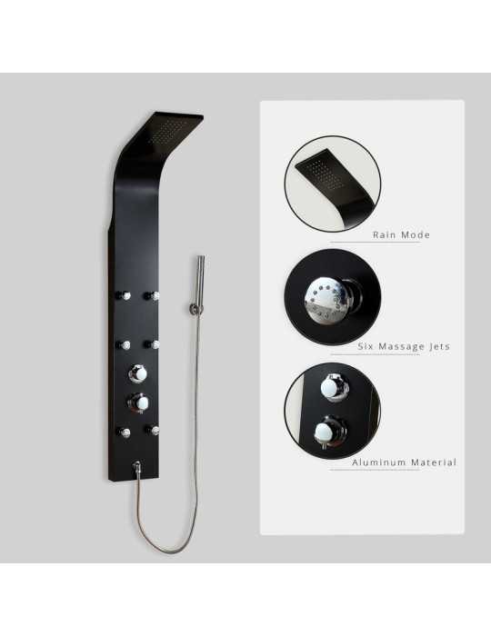 Columna de Hidromasaje fabricada en Aluminio acabado color negro modelo A-92