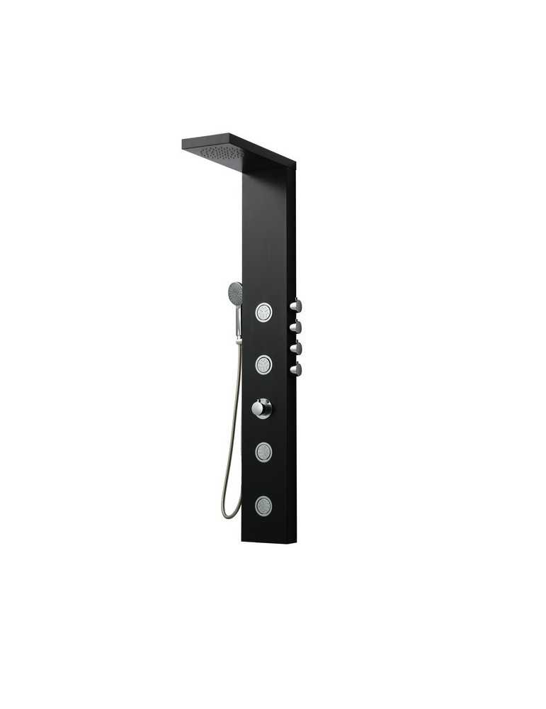 Columna de hidromasaje termostática en aluminio color negro modelo A-841 NEGRO