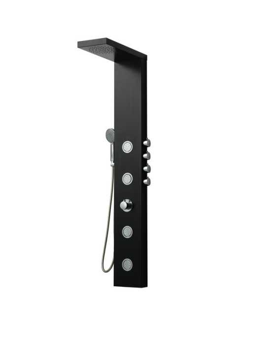 Columna de hidromasaje termostática en aluminio color negro modelo A-841 NEGRO