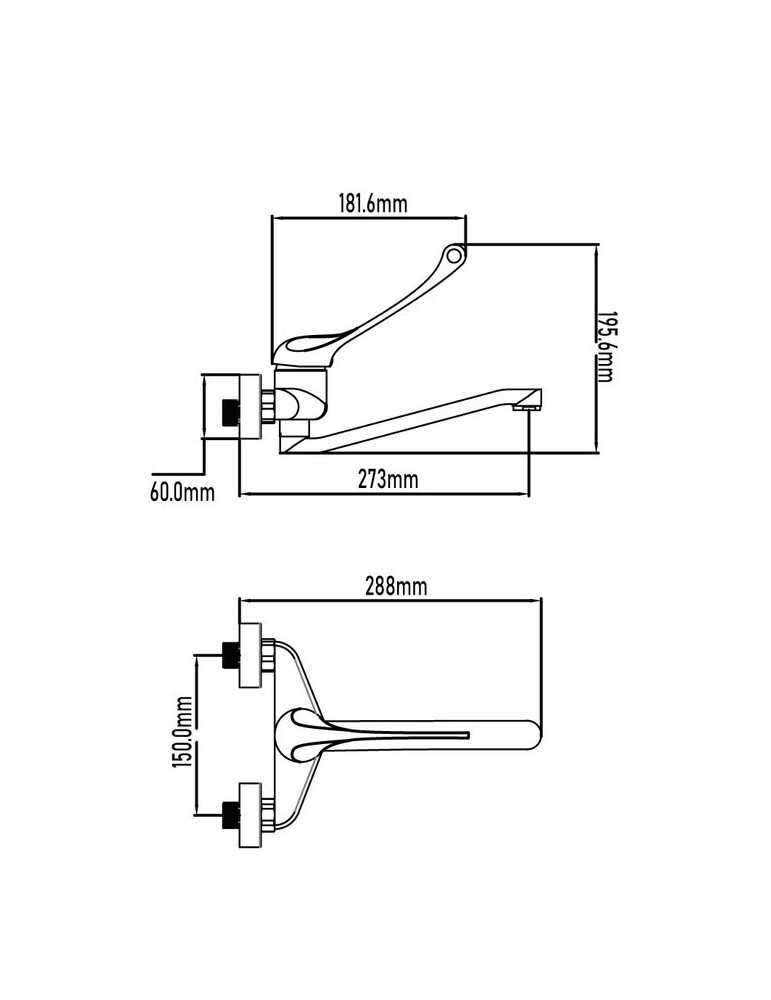 Grifo monomando de fregadero con maneta Higiénica modelo Kapuas