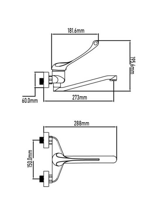 Grifo monomando de fregadero con maneta Higiénica modelo Kapuas