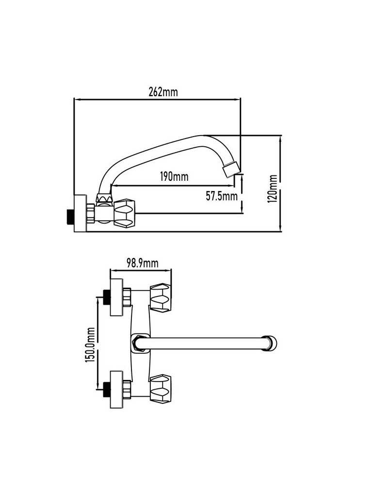 Grifo monobloc de fregadero modelo Tajo 150