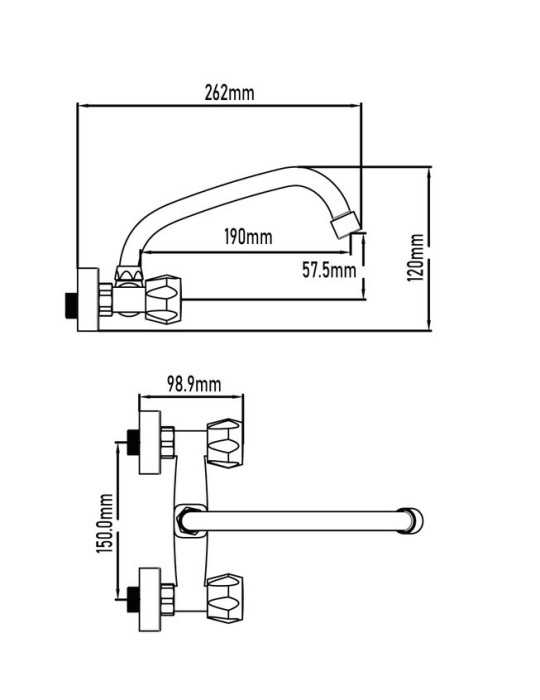 Grifo monobloc de fregadero modelo Tajo 150