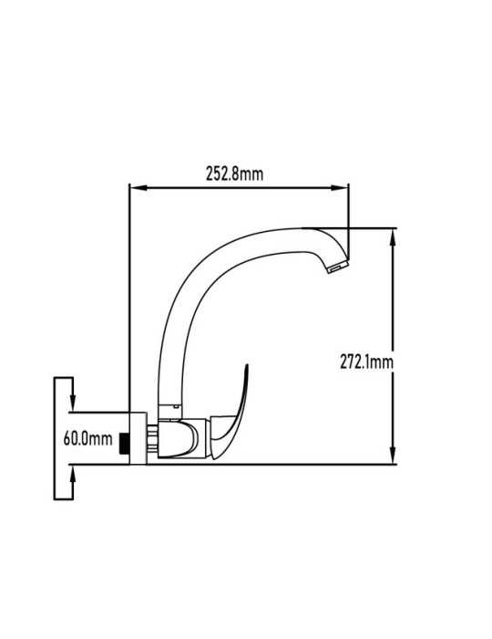 Grifo monomando de fregadero pared alto 150 modelo Peonia