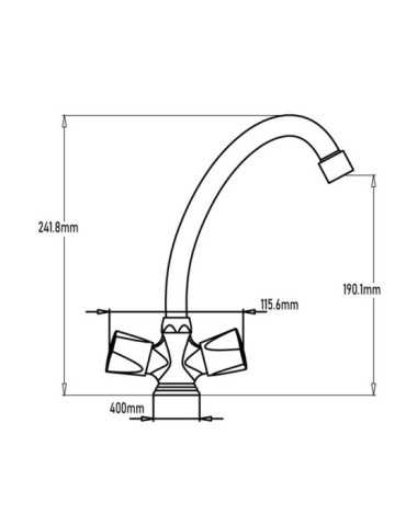 Grifo monoblock de fregadero mezclador vertical modelo Janeiro 2