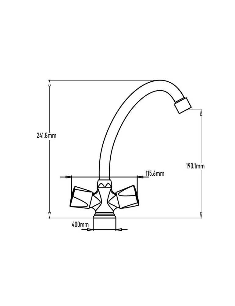 Grifo monoblock de fregadero mezclador vertical modelo Janeiro