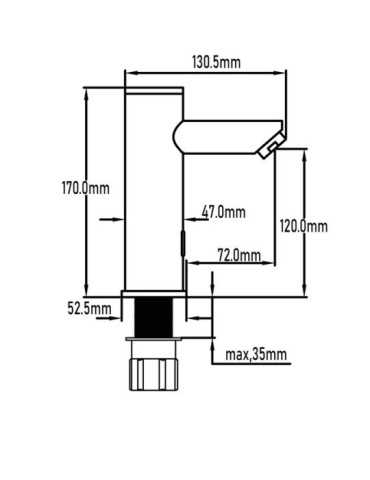 Grifo de lavabo con sensor modelo Kuna 2