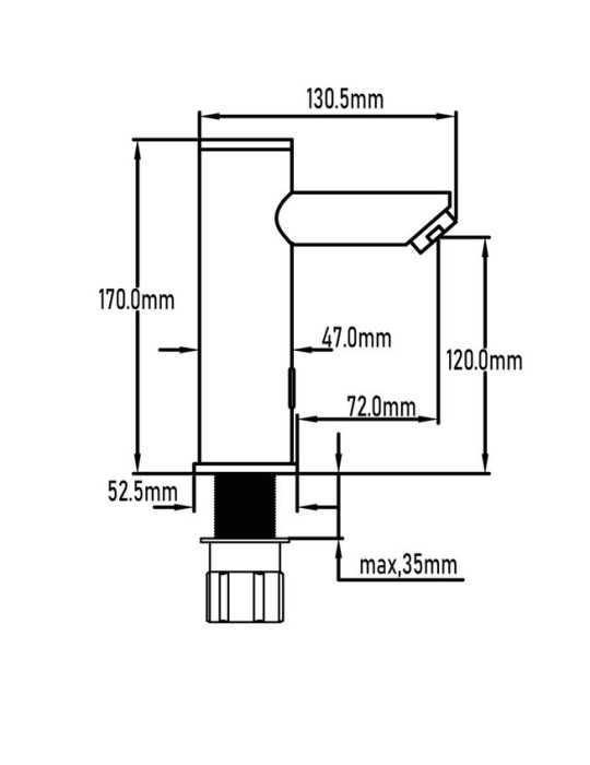 Grifo de lavabo con sensor modelo Kuna
