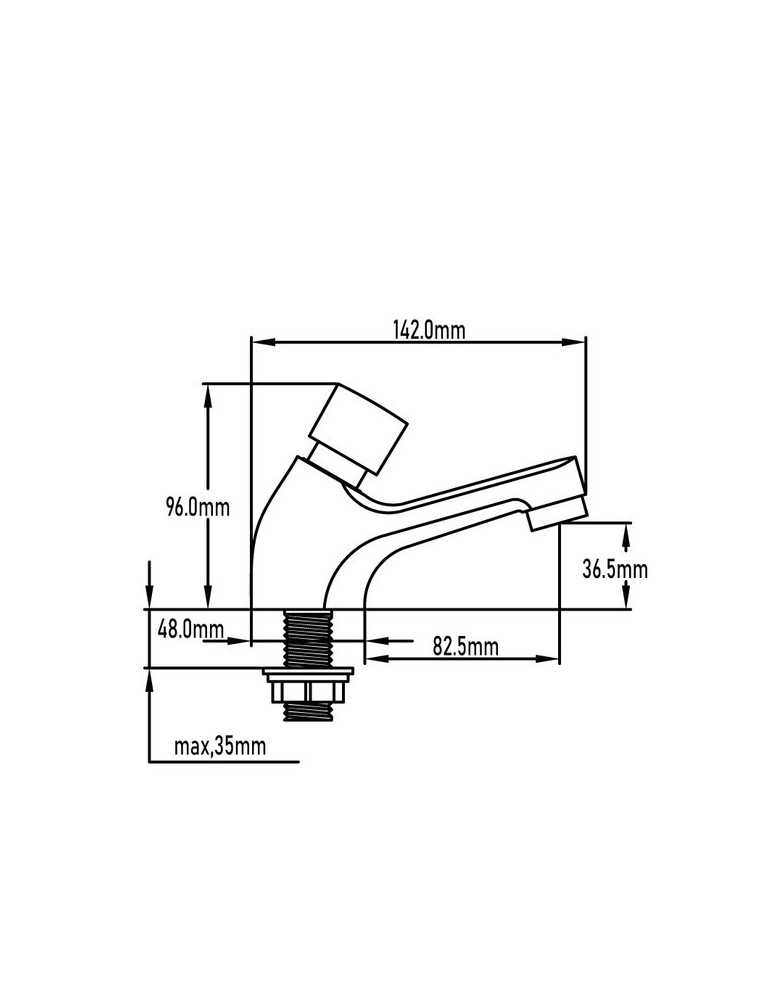 Grifo de lavabo temporizado modelo Laurel