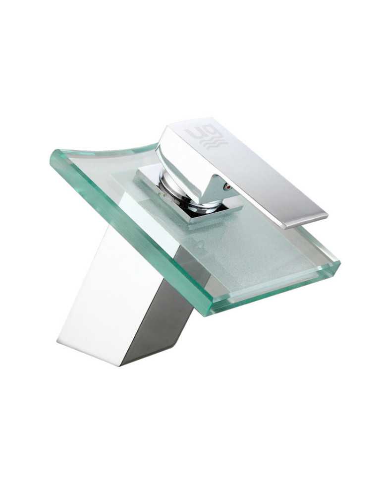 Grifo de lavabo cristal cascada modelo Eúfrates