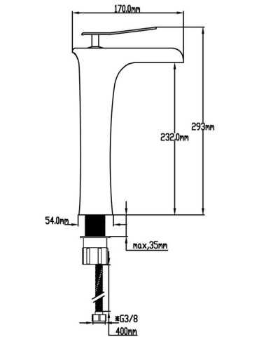 Grifo monomando de lavabo efecto cascada modelo Artazul 2