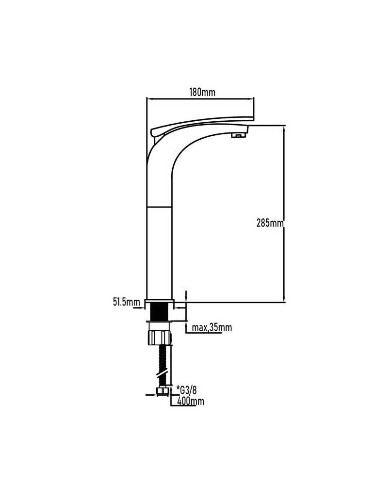Grifo monomando de lavabo caño alto modelo Medellín