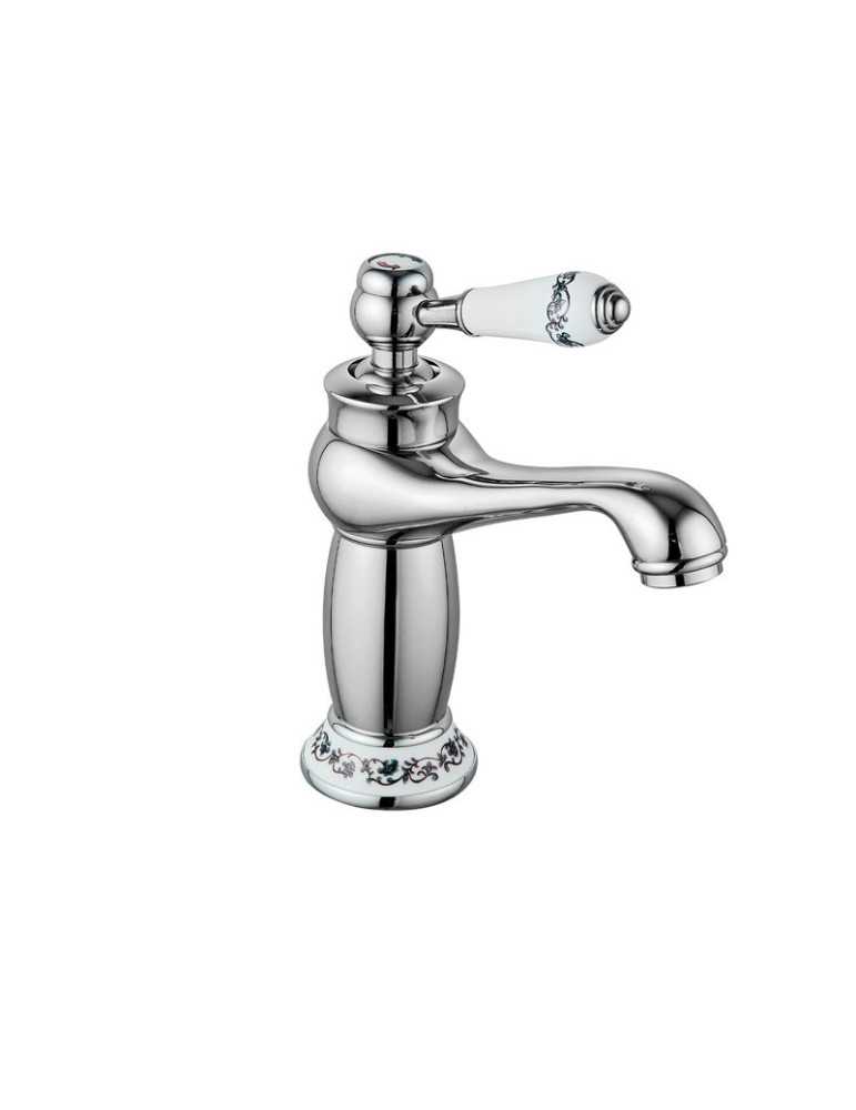 Grifo monomando de lavabo en cromo modelo Neoclásico
