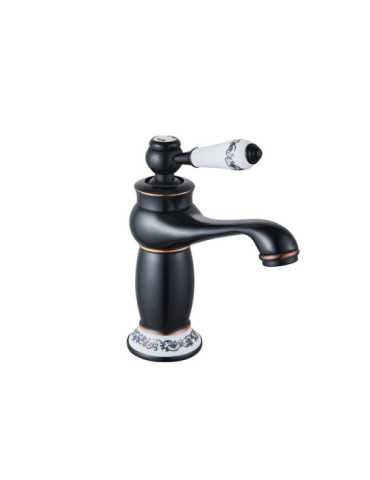 Grifo monomando de lavabo en negro modelo Neoclásico