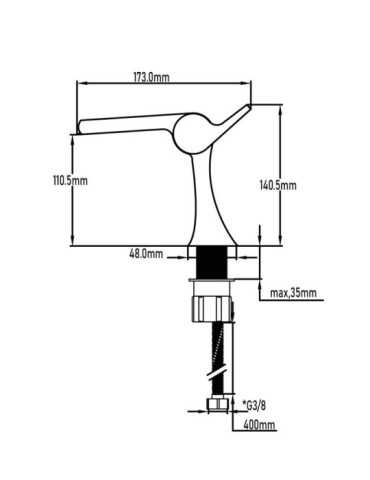 Grifo monomando de lavabo cascada modelo Ángel 2