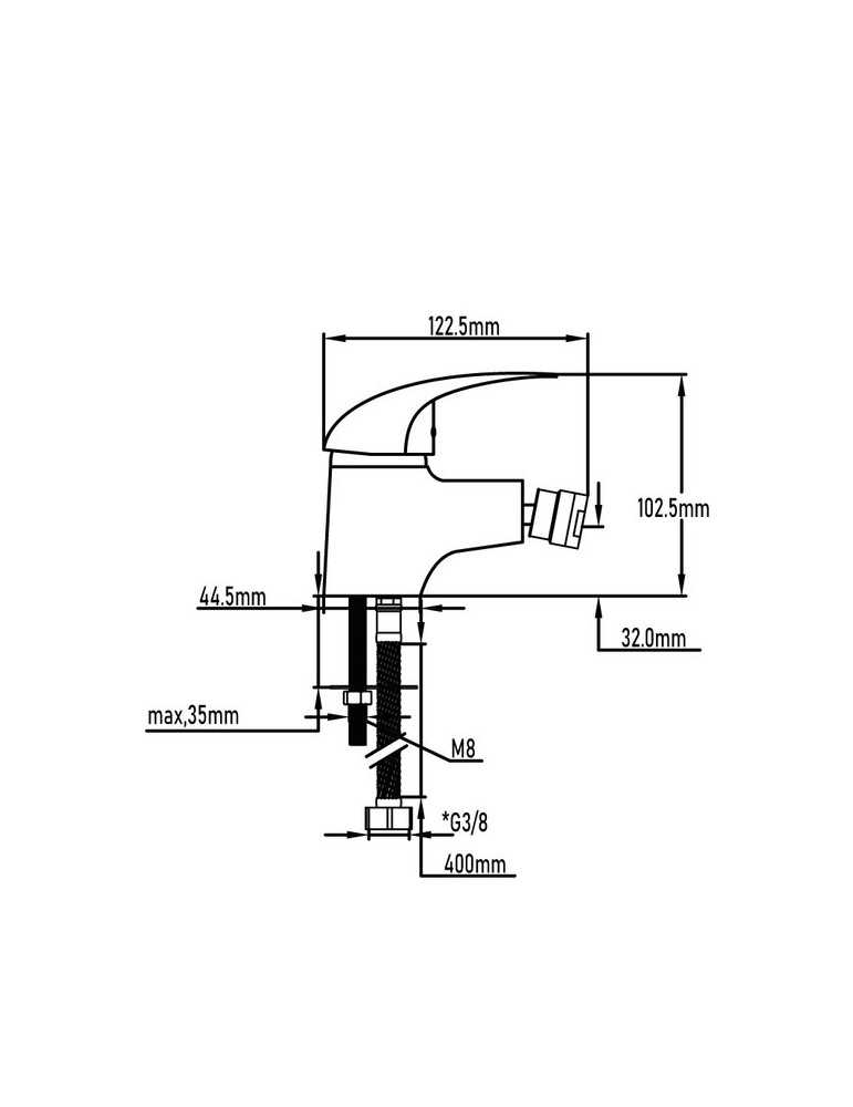 Grifo monomando de bidet serie Rin